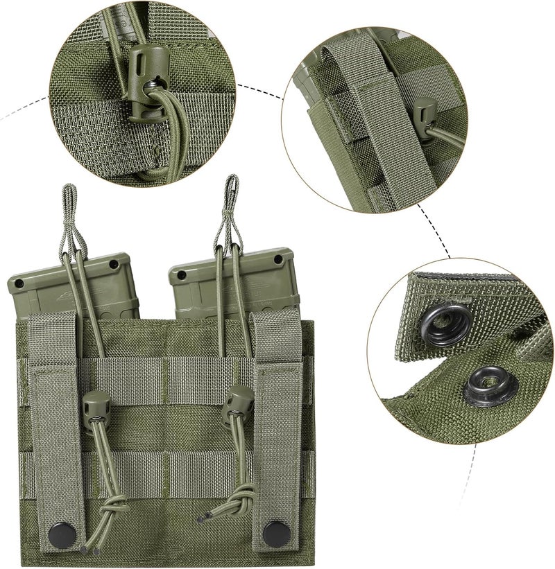 FRTKK حقيبة مجلات مولي مفتوحة من الأعلى مفردة/مزدوجة/ثلاثية لـ 5.56 مم M4 M16 AK AR Glock M1911 9 مم مع شارة علم الولايات المتحدة - Image 4